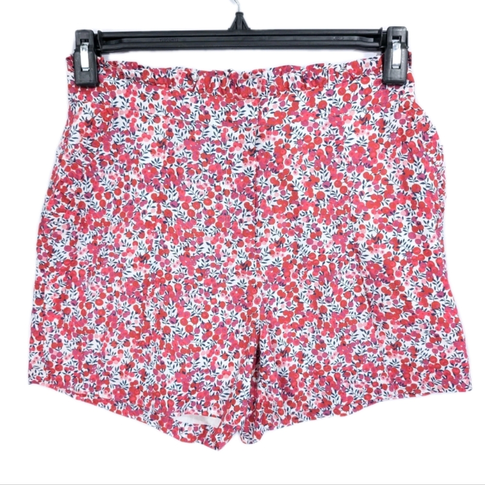 J Crew Wiltshire Liberty Print Shorts sz 2 Women Ruffle trim High Rise Cotton